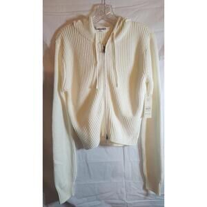 No Boundaries Winter White, Zip up Hoodie Sweater